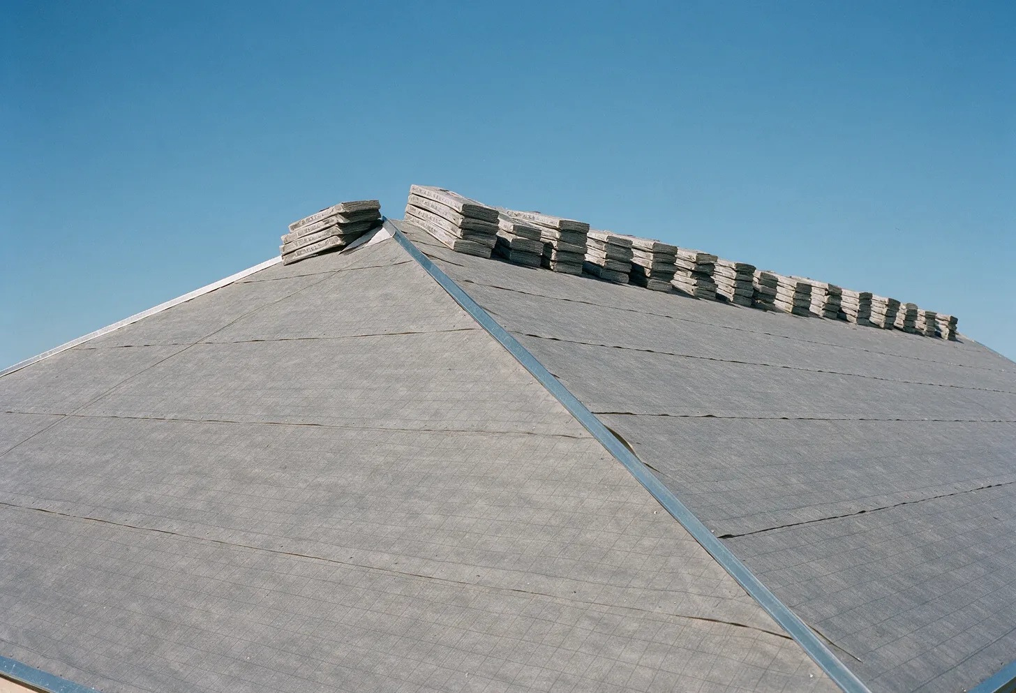A roof dried in with new underlayment